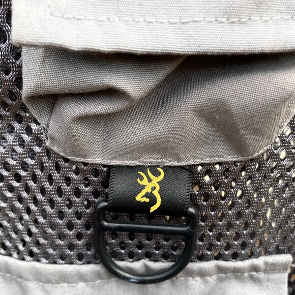 Vintage 1990's  Browning Men's Fly Fishing Vest    Gray   Size Medium - Picture 7 of 12